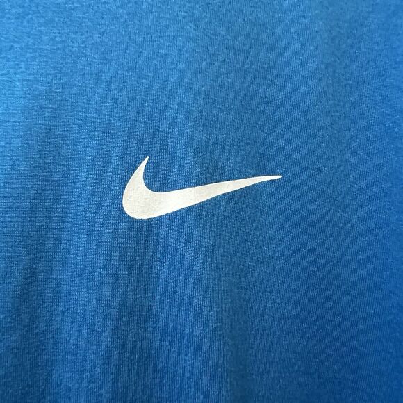 The Nike Tee Dri Fit Short Sleeve Athletic Cut Logo Blue XL - Picture 6 of 7
